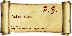 Pajzs Zina névjegykártya